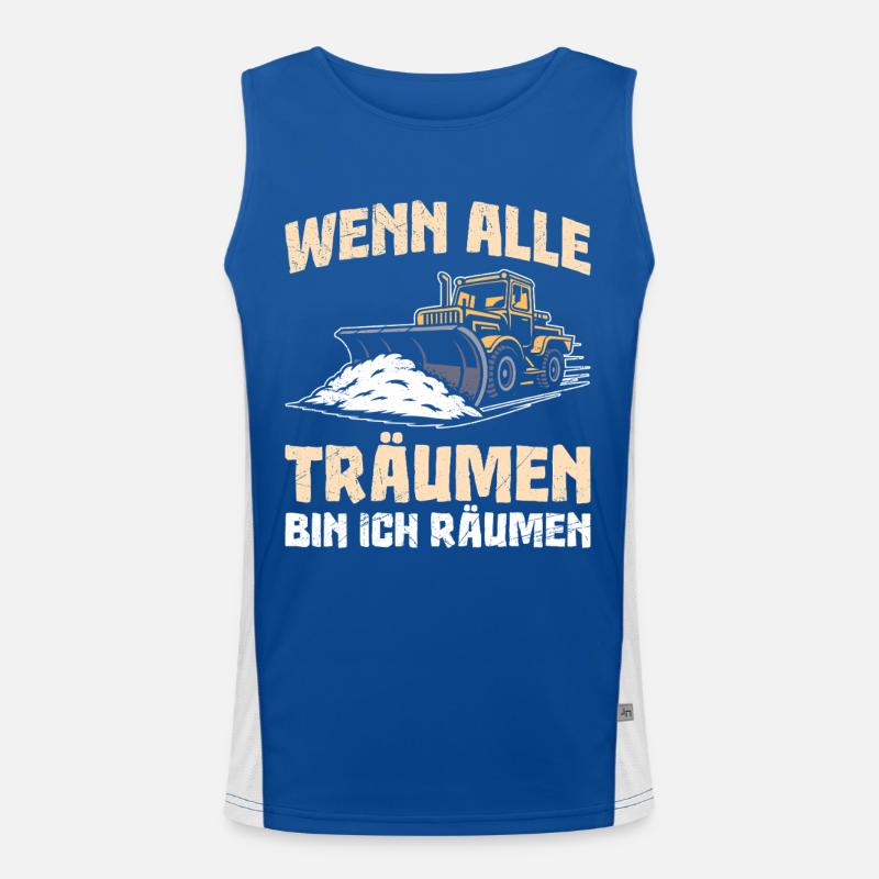 Snow plough WHEN EVERYONE IS DREAMING I'M CLEARING Men's Functional Contrast Tank Top 
