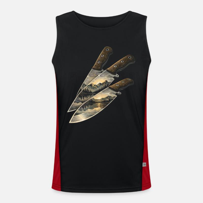 Prepper Survivalists - Men's Functional Contrast Tank Top  - black/red