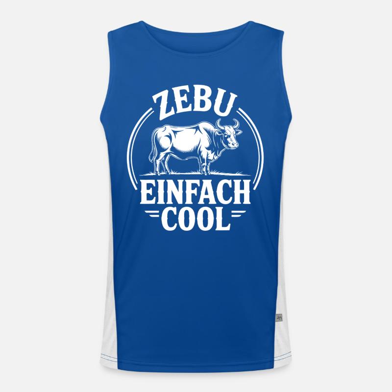 Zebu Einfach Cool Funktionelles Kontrast-Tank Top für Männer 