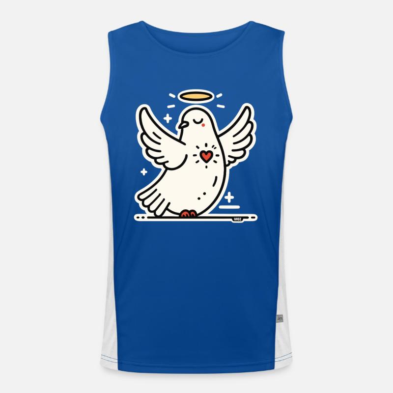 Friedens Taube Heilender Herz Men's Functional Contrast Tank Top 