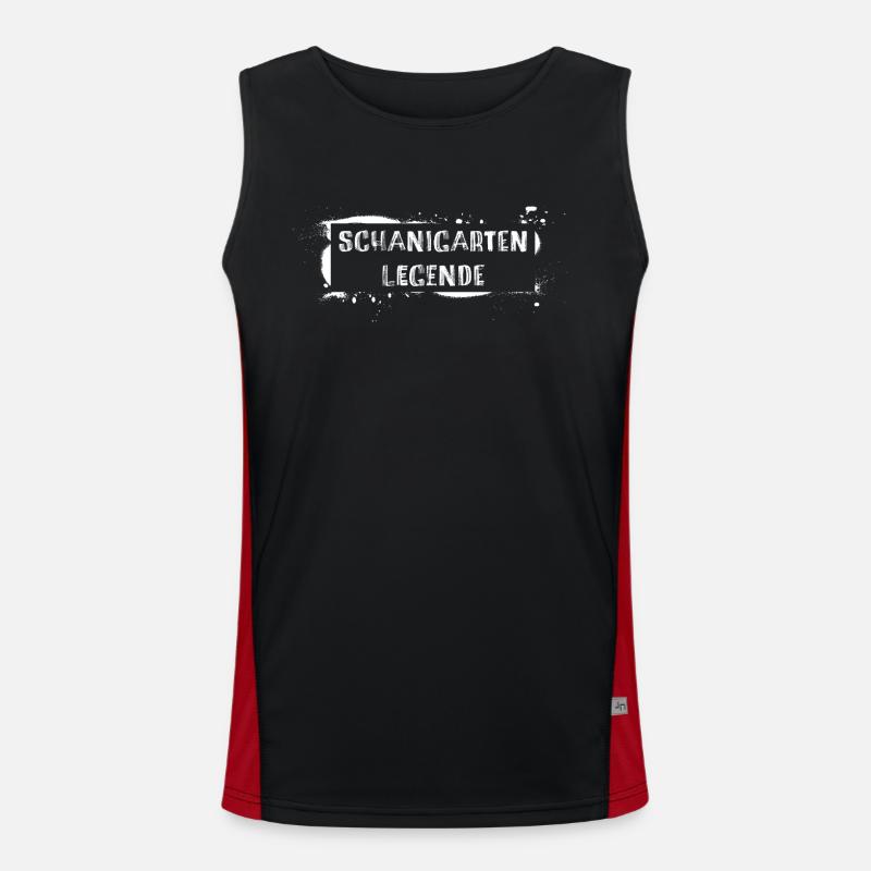Schanigarten legend – Viennese dialect saying - Men's Functional Contrast Tank Top - black/red