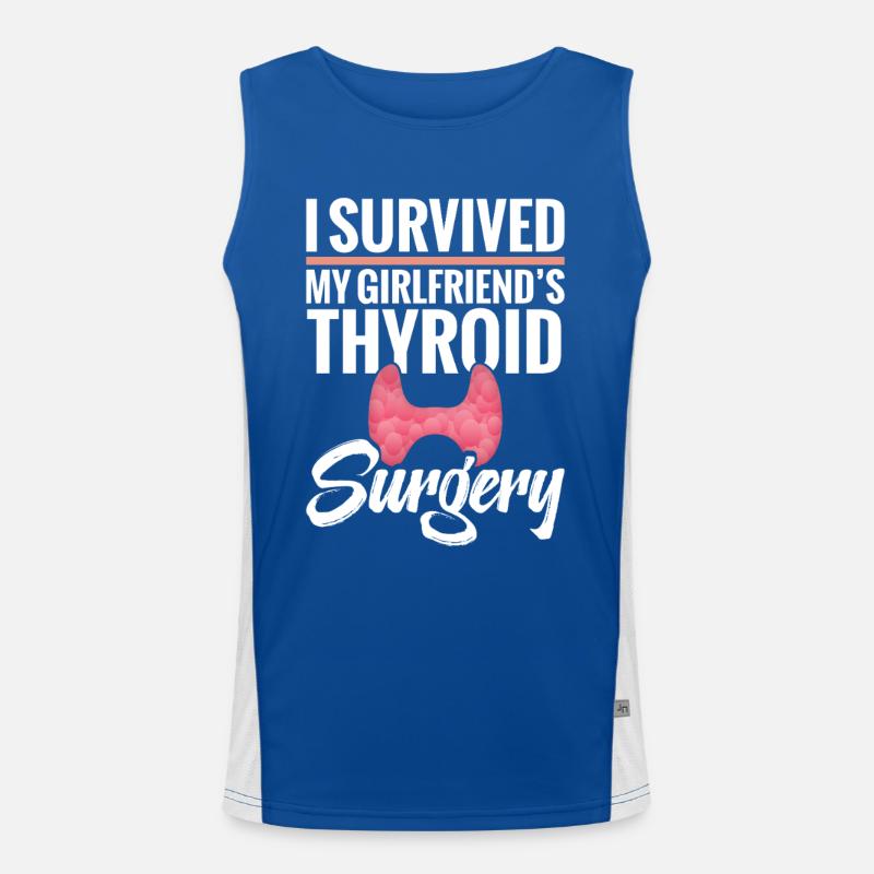  Thyroid Removal Surgery Girlfriend Thyroid Men's Functional Contrast Tank Top 