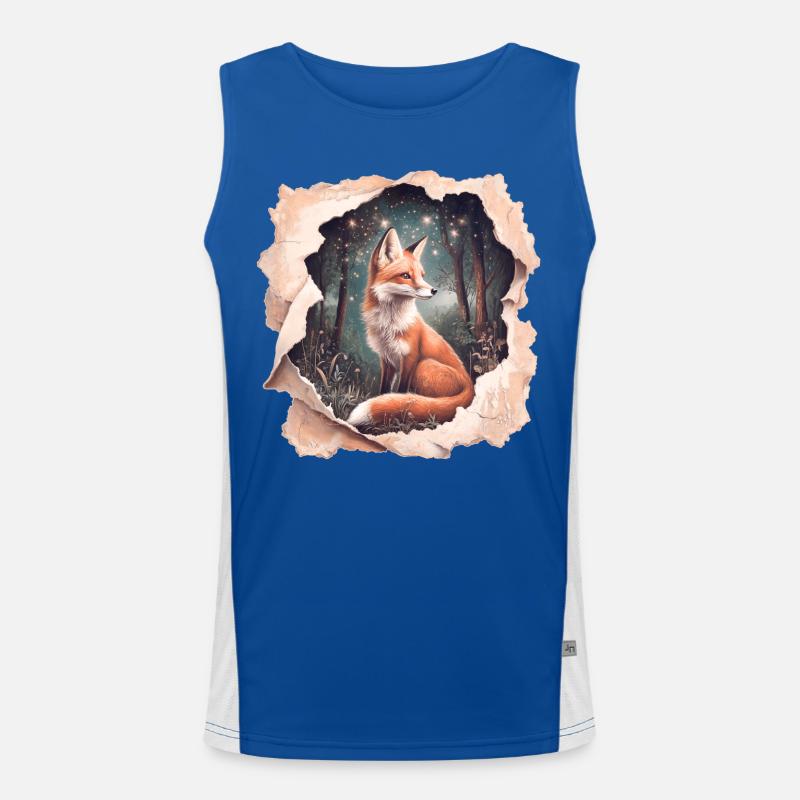 Fuchs Vintage Funktionelles Kontrast-Tank Top für Männer 