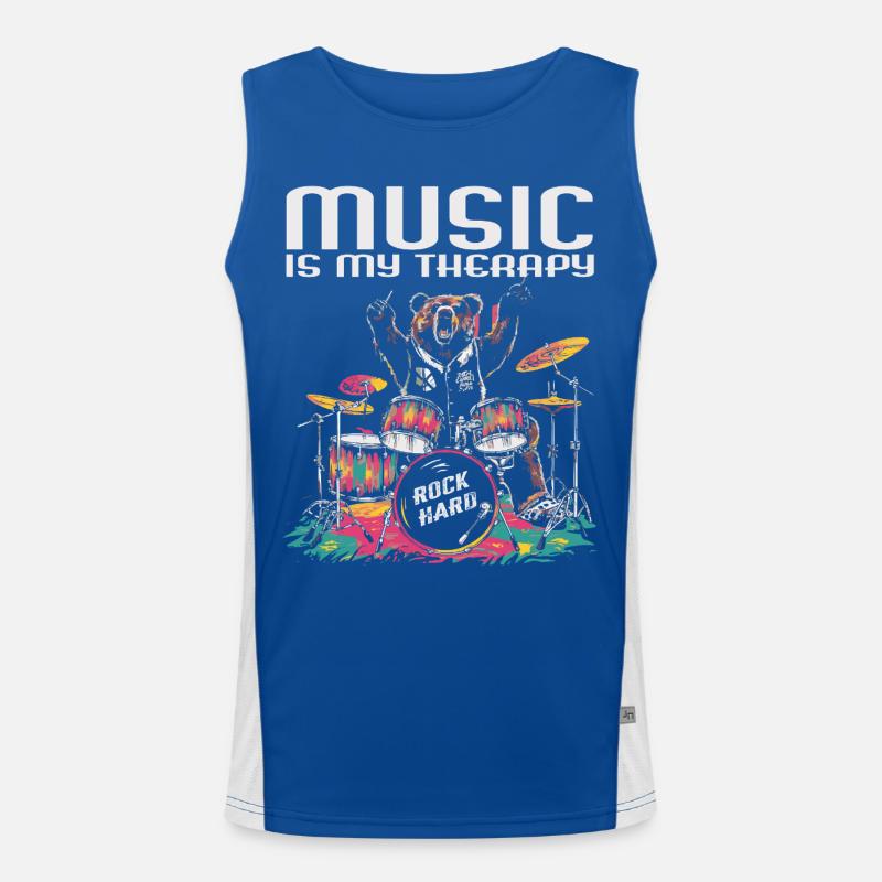 Music is my Therapy Funktionelles Kontrast-Tank Top für Männer 