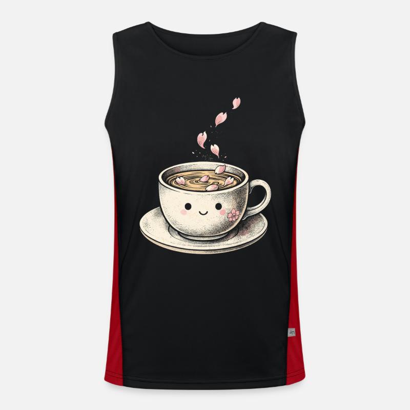 Kirsebærblomst Sakura Kirsebærblomst - Funktionel kontrast tanktop til herrer - sort/rød