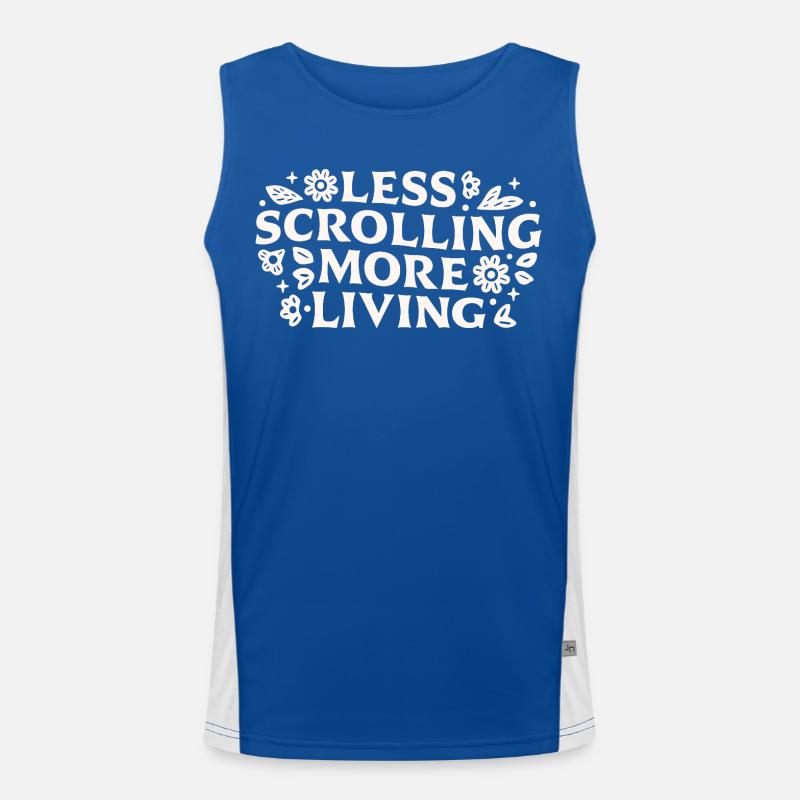 Stop scrolling doomscrolling offline quotes Men's Functional Contrast Tank Top 