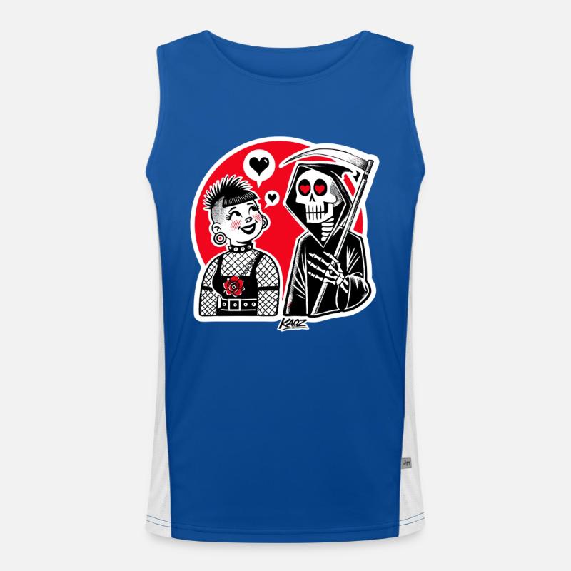 Liebe trifft Sensenmann – Punk-Duo Funktionelles Kontrast-Tank Top für Männer 