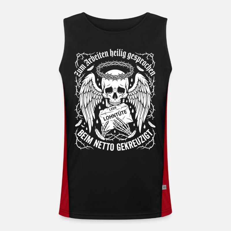 Canonized for work - Men's Functional Contrast Tank Top  - black/red
