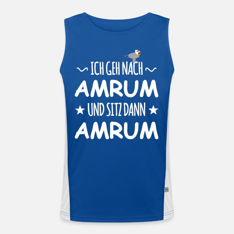 Amrum mit Schnaps Möwe Funktionelles Kontrast-Tank Top für Männer 
