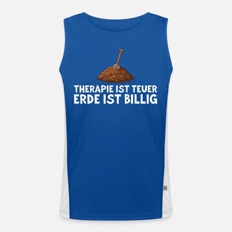 Gärtner Therapie Erde Lustiger Spruch Geschenk Funktionelles Kontrast-Tank Top für Männer 