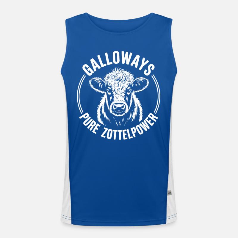 Galloway Rind Kopf Funktionelles Kontrast-Tank Top für Männer 