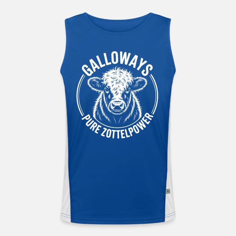 Galloway Rind Kopf Funktionelles Kontrast-Tank Top für Männer 