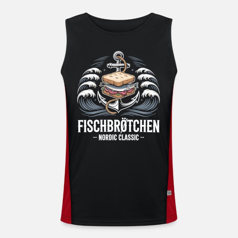 Fish Rolls Nordic Classic Skjorte - Funktionel kontrast tanktop til herrer  - sort/rød