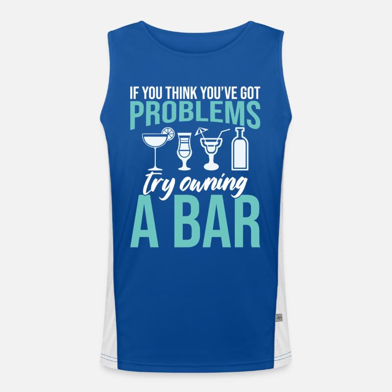 Bartender Pub Owner Bartending Bar Owner Barmaid Men's Functional Contrast Tank Top 