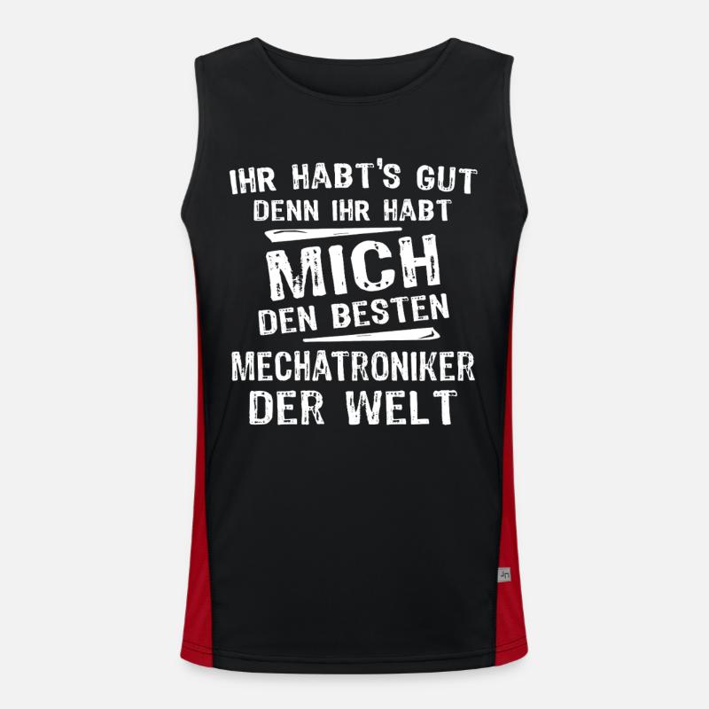 Mechatronics Technician - Men's Functional Contrast Tank Top  - black/red
