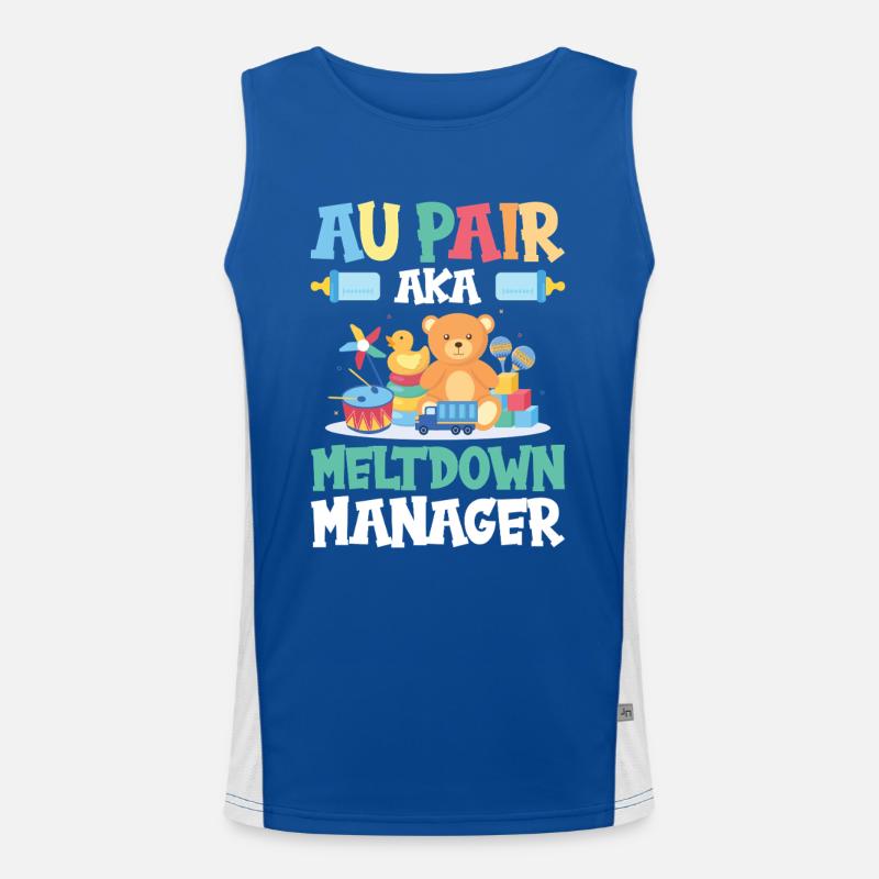 Au Pair Lover Babysitter Au Pair Wertschätzung Funktionelles Kontrast-Tank Top für Männer 