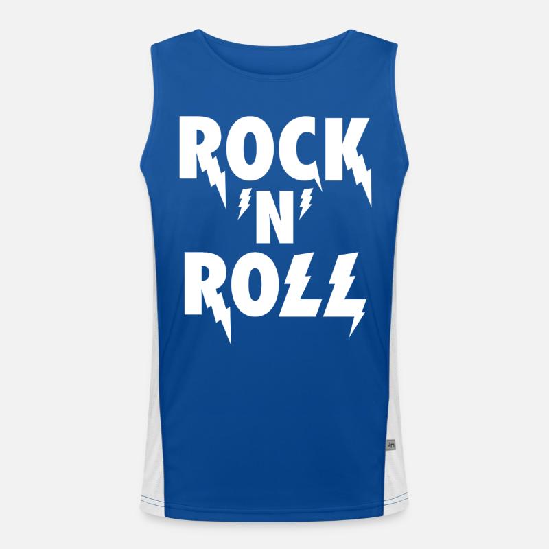 Rock'N'Roll Blitz-Emblem Funktionelles Kontrast-Tank Top für Männer 