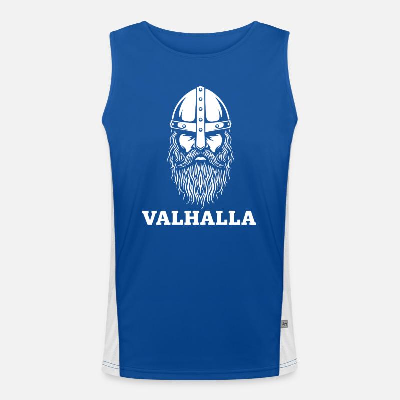 Wikingerkrieger Valhalla Nordisches Helm-Maskottchen Funktionelles Kontrast-Tank Top für Männer 