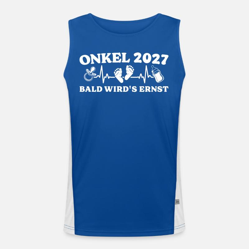 Onkel 2027 Bald wird's ernst Geschenk Baby Funktionelles Kontrast-Tank Top für Männer 
