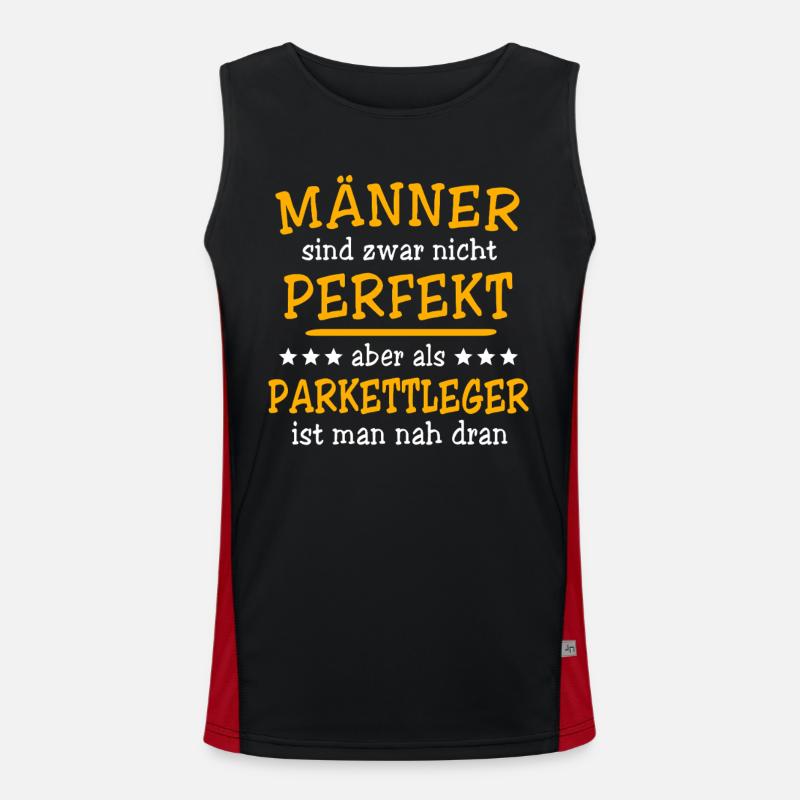 Parkettleger Sprüche Funktionelles Kontrast-Tank Top für Männer 