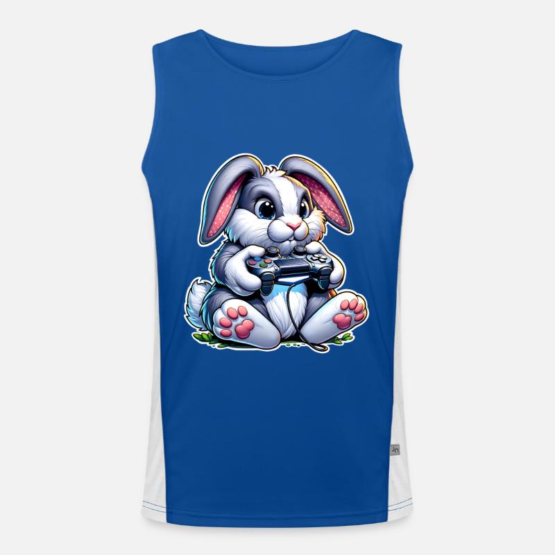Gamer Hase mit Controller Funktionelles Kontrast-Tank Top für Männer 
