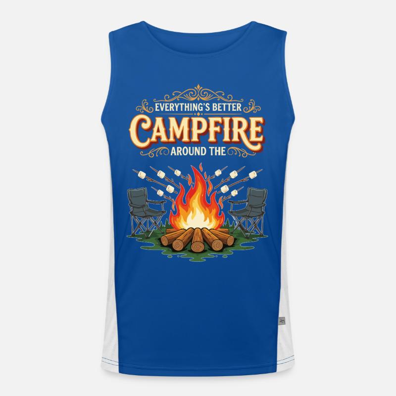 Campfire Marshmallow Everything Better Camping Débardeur respirant contrasté Homme 