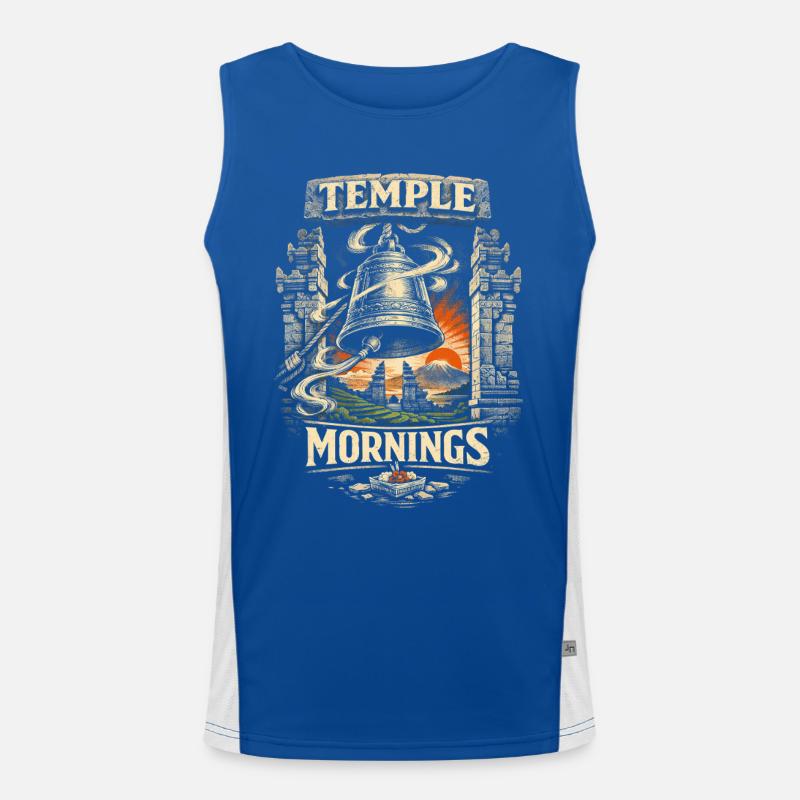 Bali Reise Temple Mornings Funktionelles Kontrast-Tank Top für Männer 