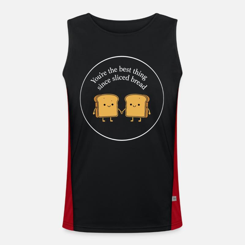 Best Thing Sliced Bread - Men's Functional Contrast Tank Top  - black/red