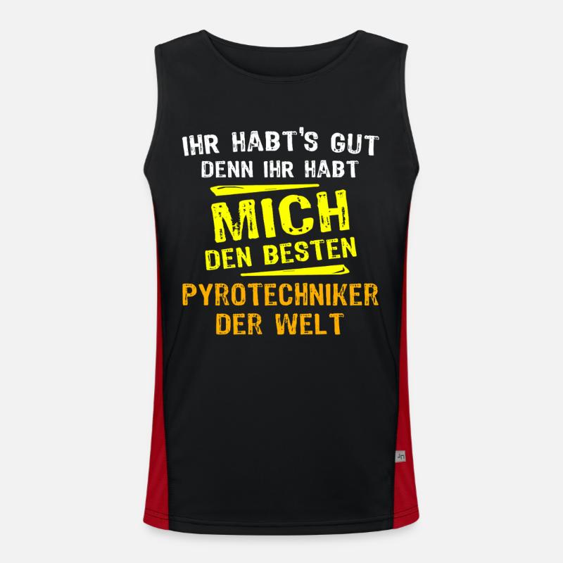 Pyrotechniker Geschenk Funktionelles Kontrast-Tank Top für Männer 
