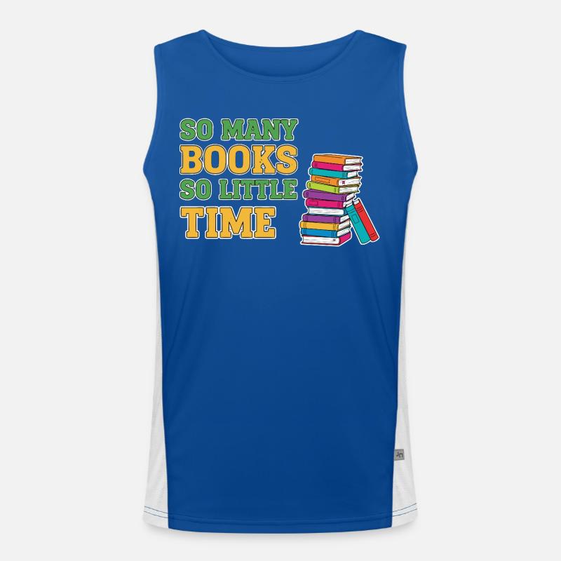 Bookworm Reading Book Men's Functional Contrast Tank Top 