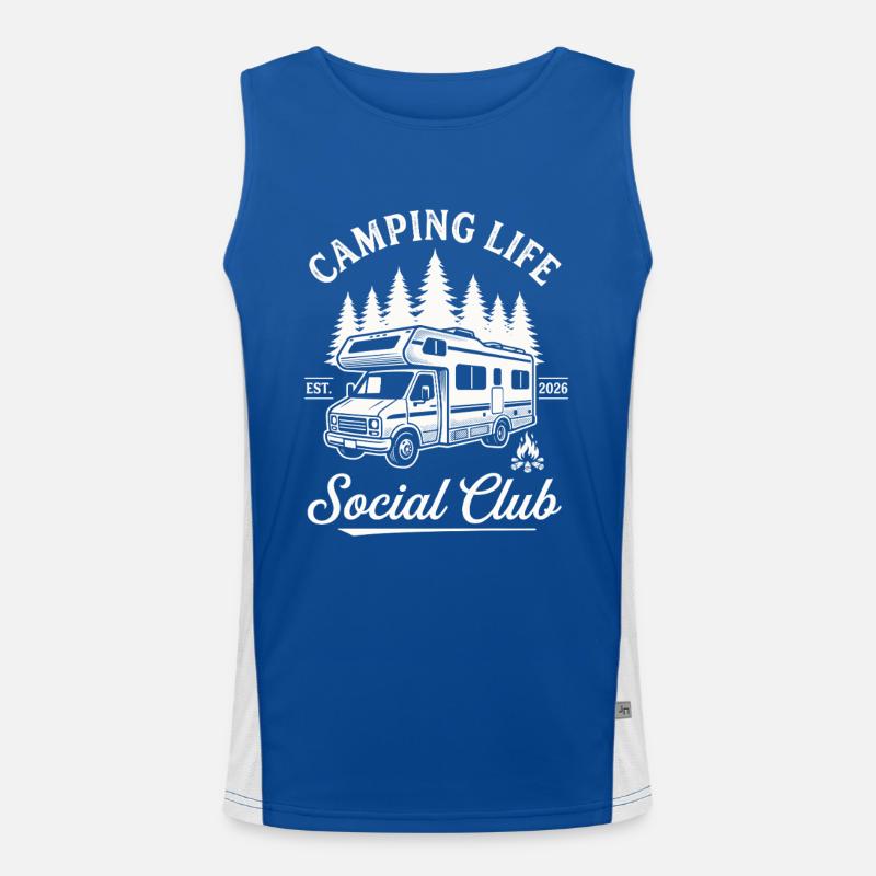 Conception de la vie de camping pour les amateurs de camping-car Débardeur respirant contrasté Homme 