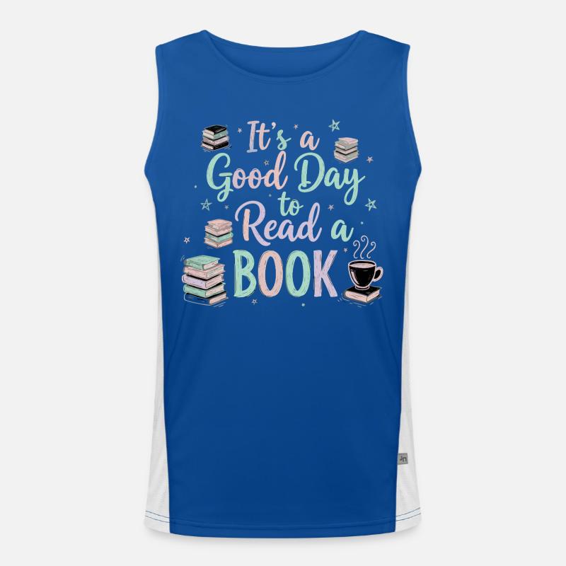 Good Day Read Book Funktionelles Kontrast-Tank Top für Männer 