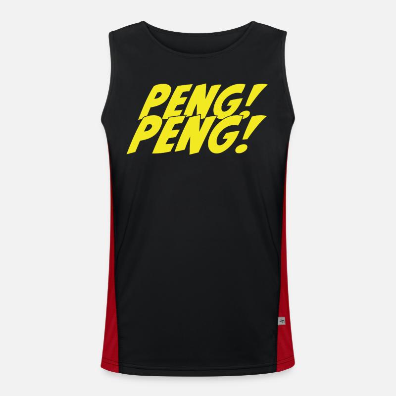 Peng Peng Vintage Comic Style Men's Functional Contrast Tank Top 
