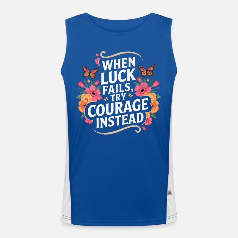 Citation florale Le courage avant la chance Débardeur respirant contrasté Homme 