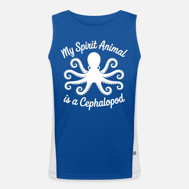 Oktopus Minimal Art Funktionelles Kontrast-Tank Top für Männer 