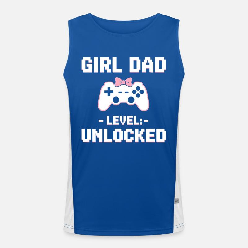 Werdender Papa & Vater, Geburt Tochter Mädchen Funktionelles Kontrast-Tank Top für Männer 