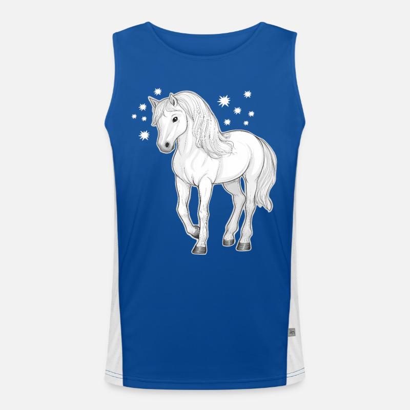 Pferd mit Sternen Funktionelles Kontrast-Tank Top für Männer 