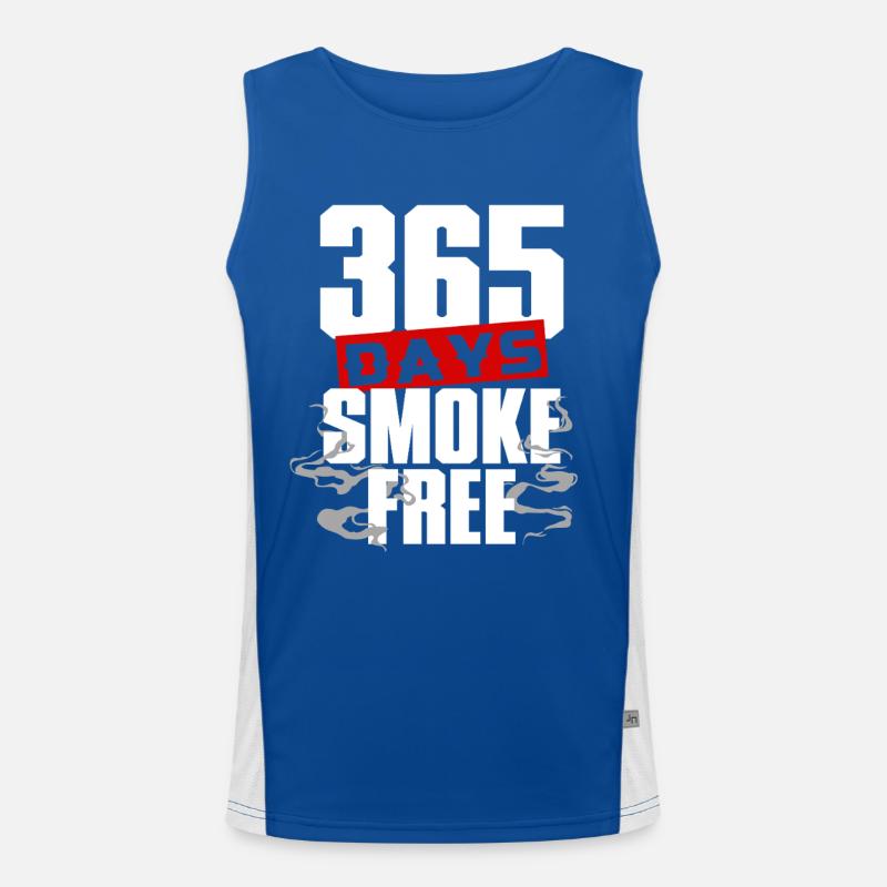 Non-smoking Ex Smoker 365 Days Smoke Free Men's Functional Contrast Tank Top 