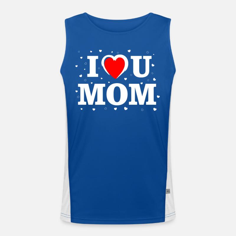 Ich liebe dich Mama-Herz-Shirt Funktionelles Kontrast-Tank Top für Männer 