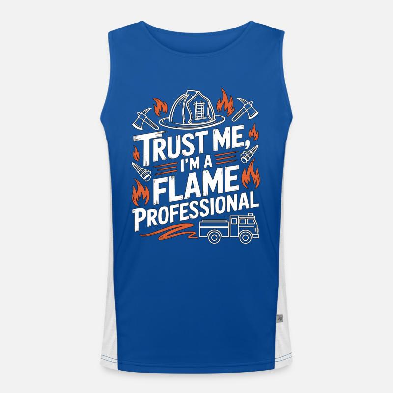 Fire Lieutenant Trust Me I'm A Flame Rescue Team Funktionelles Kontrast-Tank Top für Männer 