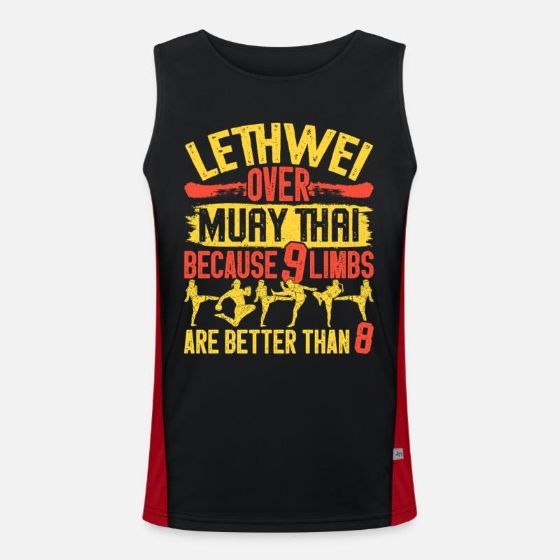Instructeur de Lethwei Art des 9 membres Boxe birmane Débardeur respirant contrasté Homme 