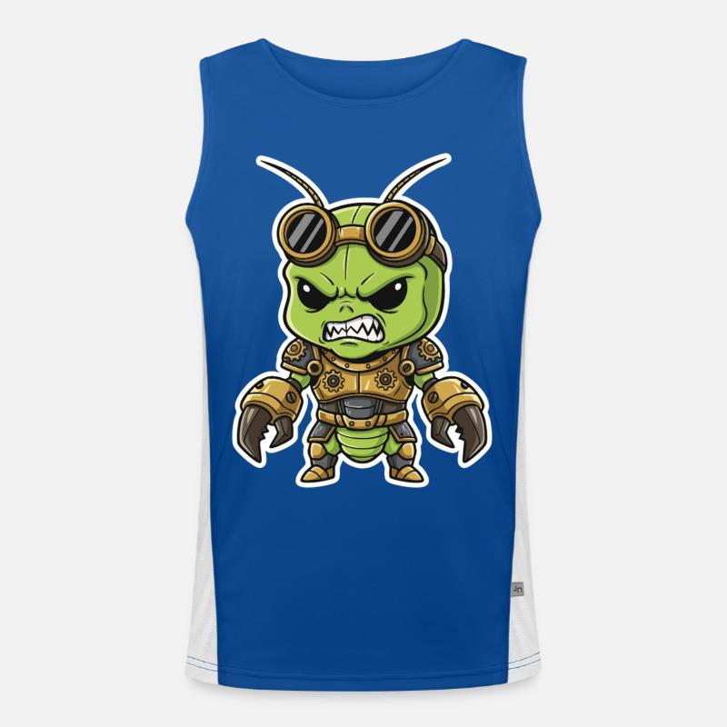 Alien Steampunk Krieger Rüstungsmessing Funktionelles Kontrast-Tank Top für Männer 