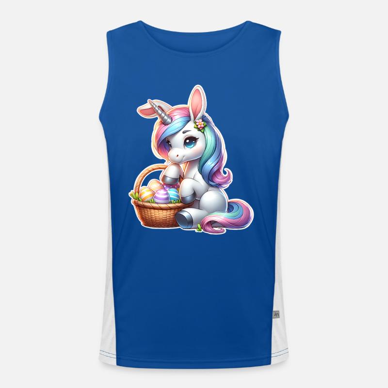 Unicorn Easter Men's Functional Contrast Tank Top 