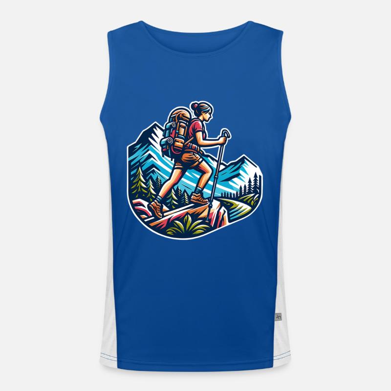 Bergsteigerin Funktionelles Kontrast-Tank Top für Männer 