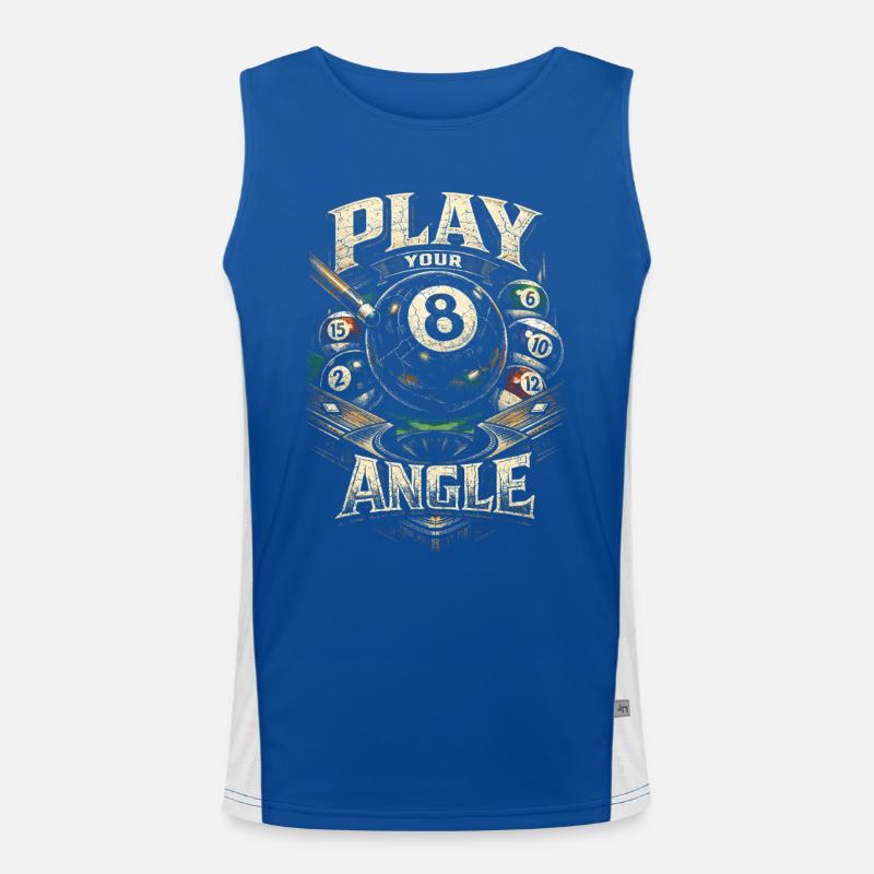 8-Ball Billard Play Your Angle Funktionelles Kontrast-Tank Top für Männer 