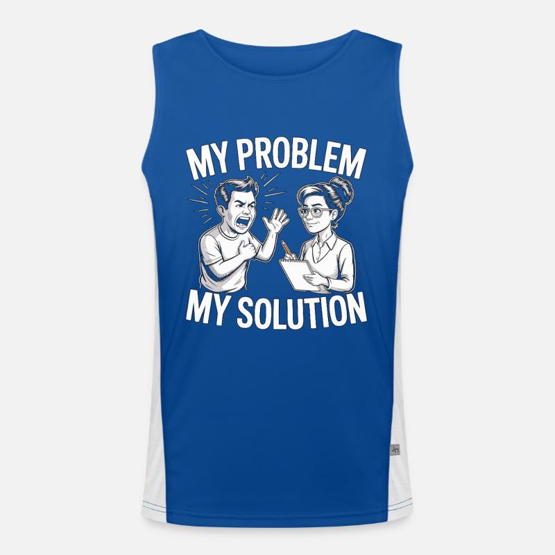 Elementary Teacher My Problem My Pictogram Mom Dad Men's Functional Contrast Tank Top 