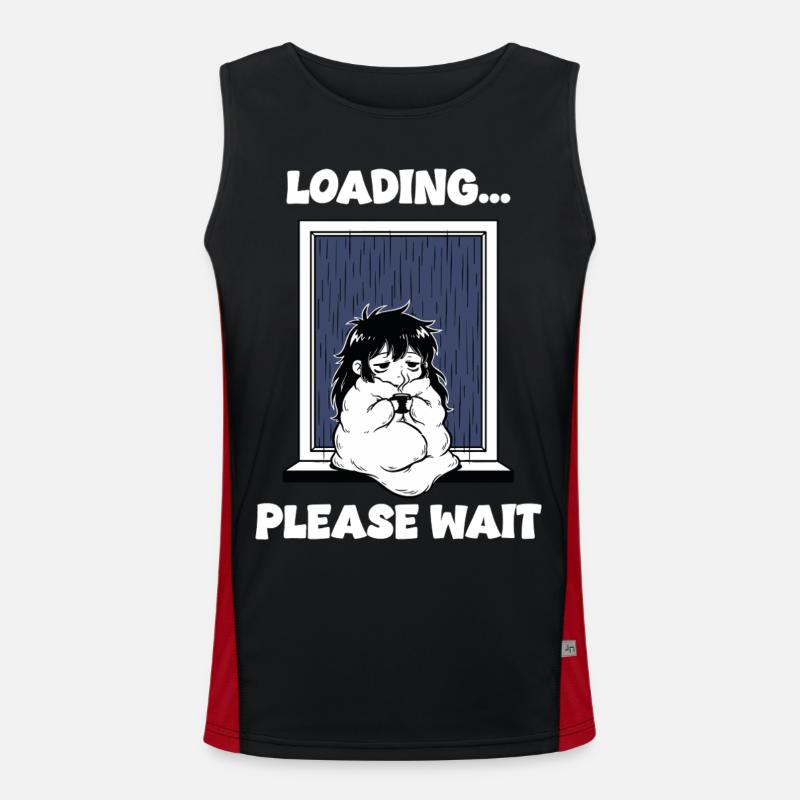 Rain Loading Please Wait Manga Mood - Men's Functional Contrast Tank Top  - black/red