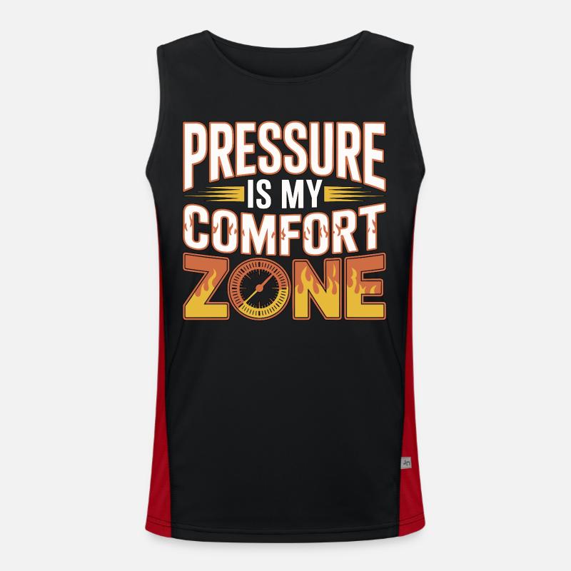 Fire Engineer Pressure Is My Comfort Pump Operator Funktionelles Kontrast-Tank Top für Männer 