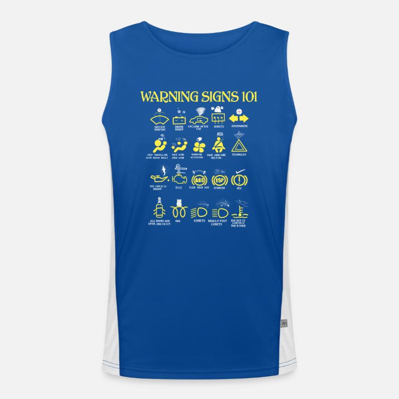 Car Warning Signs Men's Functional Contrast Tank Top 