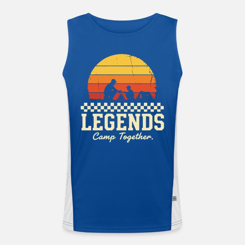 Camping Legenden Vater Sohn Funktionelles Kontrast-Tank Top für Männer 